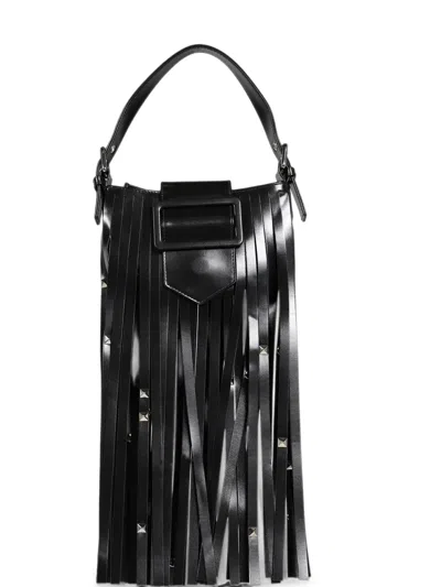 Vaquera Fringe-detail Leather Tote Bag In Black
