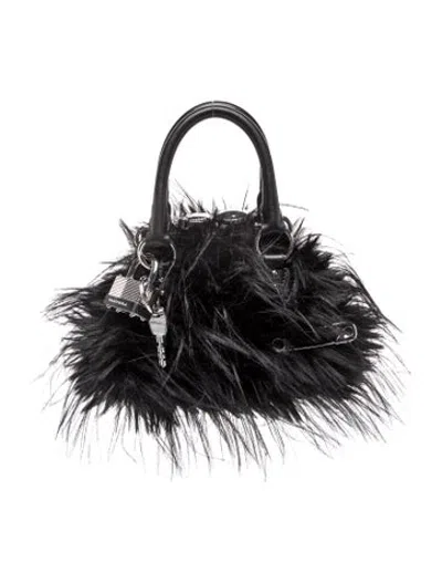 Pre-owned Vaquera Fur Top Handle Bag In Black