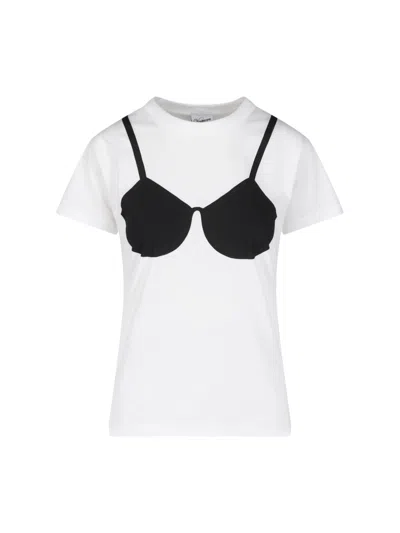 Vaquera Graphic Bra Print T-shirt In White