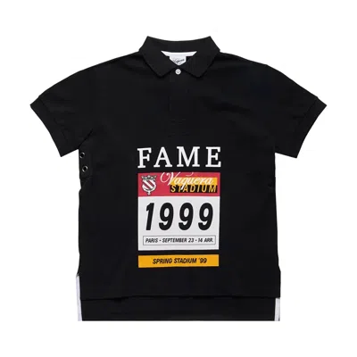 Pre-owned Vaquera Graphic Logo Polo Shirt 'black' | Women's Size Xs