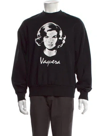 Pre-owned Vaquera Graphic Print Crew Neck Sweatshirt In Black