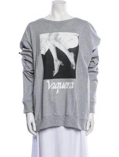 Pre-owned Vaquera Graphic Print Crew Neck Sweatshirt In Gray