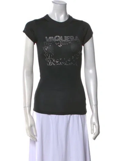 Pre-owned Vaquera Graphic Print Crew Neck T-shirt In Black