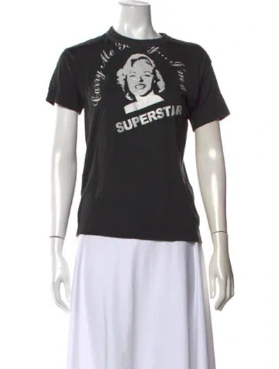 Pre-owned Vaquera Graphic Print Crew Neck T-shirt In Black