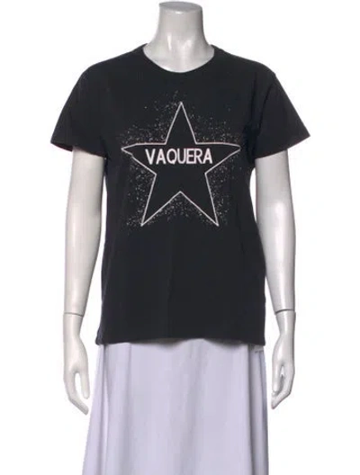 Pre-owned Vaquera Graphic Print Crew Neck T-shirt In Black