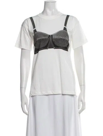 Pre-owned Vaquera Graphic Print Crew Neck T-shirt In Neutrals