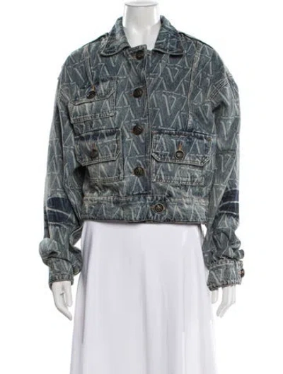 Pre-owned Vaquera Graphic Print Denim Jacket In Blue