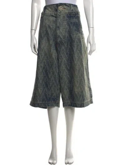 Pre-owned Vaquera Graphic Print Knee-length Shorts In Green