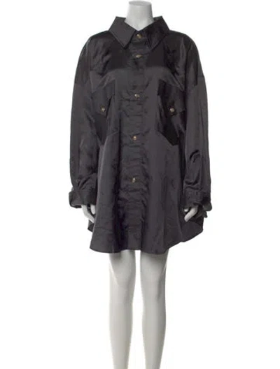 Pre-owned Vaquera Graphic Print Mini Dress In Gray