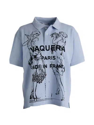 Vaquera Graphic-print Polo Shirt In Blue