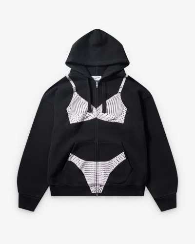 Vaquera Graphic-print Zip-up Hoodie In Black