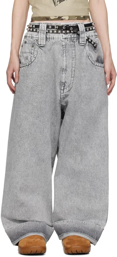 Vaquera Gray Baby Jeans In Grey