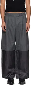 Vaquera Gray Chopped Trousers In Gray