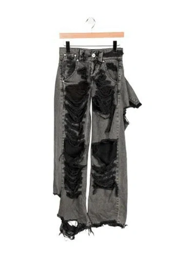 Pre-owned Vaquera High-rise Straight Leg Jeans In Black