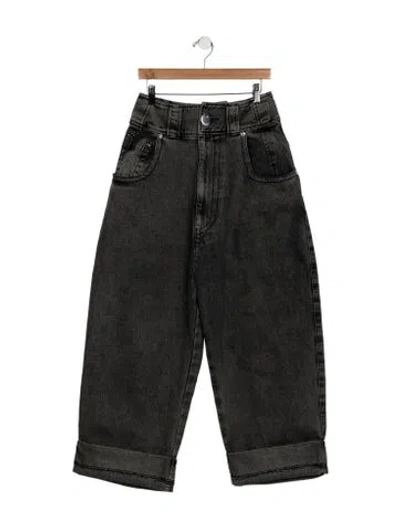 Pre-owned Vaquera High-rise Wide Leg Jeans In Black