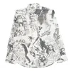 Vaquera Hollywood Lowbrow Cotton Shirt In Bianco/grigio