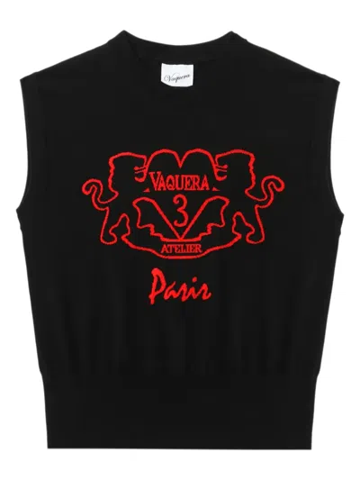 Vaquera Intarsia-logo Top In 黑色