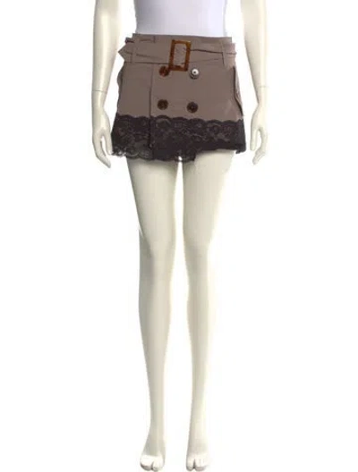 Pre-owned Vaquera Lace Pattern Mini Skirt In Neutral
