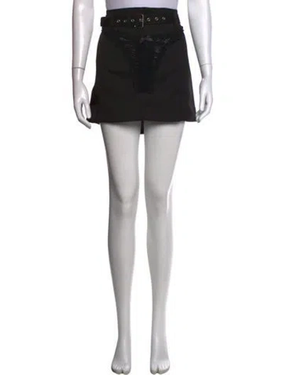 Pre-owned Vaquera Lace Trim Embellishment Mini Skirt In Black