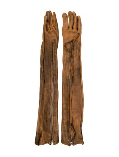 Pre-owned Vaquera Lamb Leather Groves In Brown
