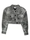 Vaquera Leather Cropped Jacket In Gray