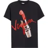 Vaquera Lipstick Cotton Graphic T-shirt In Black