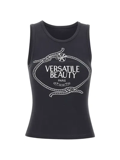 Vaquera Logo-print Cotton Top In Black