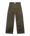 Vaquera Khaki Low-rise Cargo Pants In Brown
