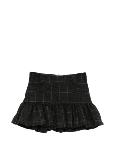 Vaquera Melton Peplum Mini Skirt In Gray