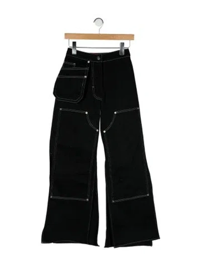 Pre-owned Vaquera Mid-rise Wide Leg Jeans In Black