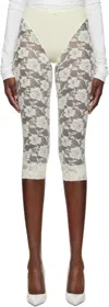 Vaquera Off-white Underwear Leggings In Ivory