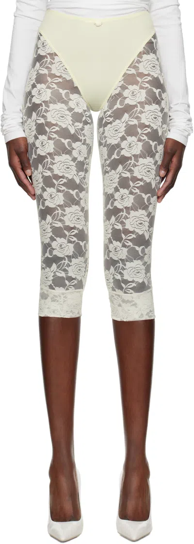 Vaquera Off-white Underwear Leggings In Ivory