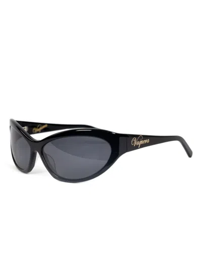 Vaquera Oval-frame Sunglasses In Black