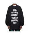 Vaquera Oversized Pullover Sweatshirt In Black