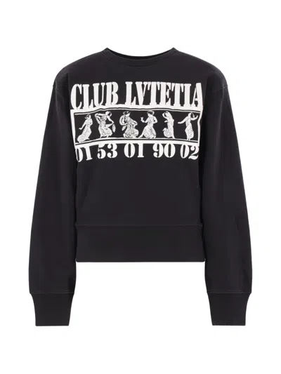 Vaquera Padded-shoulder Printed Sweater In Black