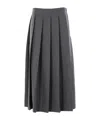Vaquera Pleated Midi Skirt In Gray