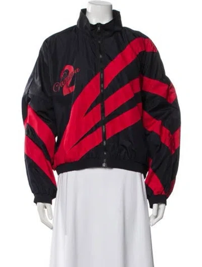 Pre-owned Vaquera Printed Bomber Jacket In Red