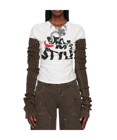 Vaquera Rib Knit Bolero In Brown