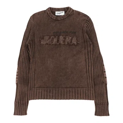 Vaquera Rib Knit Sweater In Brown In Marrone
