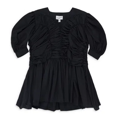Vaquera Ruched Black Formal Dress In Multi
