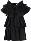 Vaquera Tiered Ruffle Minidress In Black
