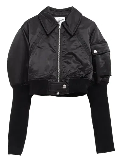 Vaquera Satin Bomber Jacket In Black