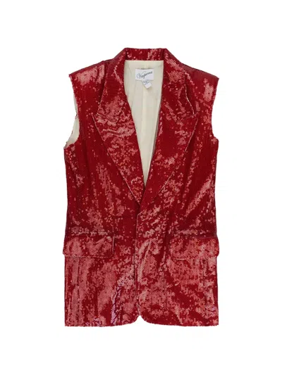 Vaquera Sequin-embellishment Gilet In Red