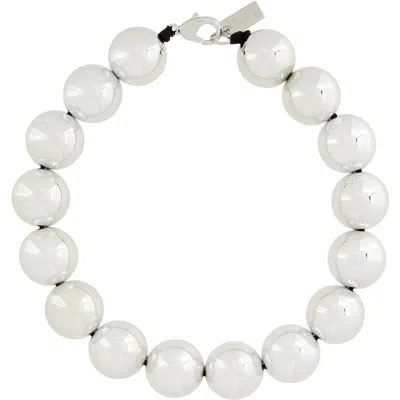 Vaquera Short Beaded Necklace In Silver 1