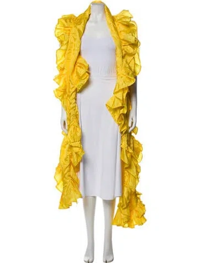 Pre-owned Vaquera Silk Scarf In Yellow
