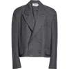 Vaquera Slouchy Crop Double Breasted Blazer In Black