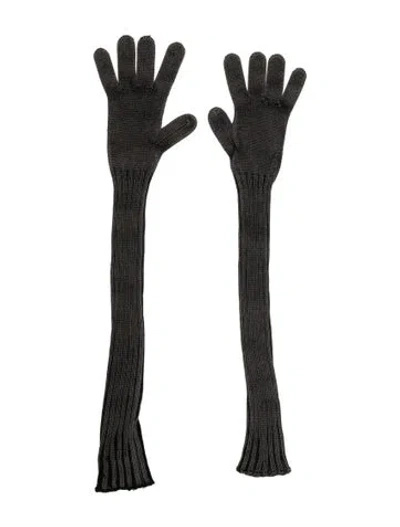 Pre-owned Vaquera Solid Knit Gloves In Grey