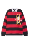 Vaquera Striped Long-sleeve Polo Shirt In Red Black