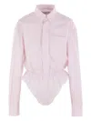 Vaquera Striped Bodysuit In Pink