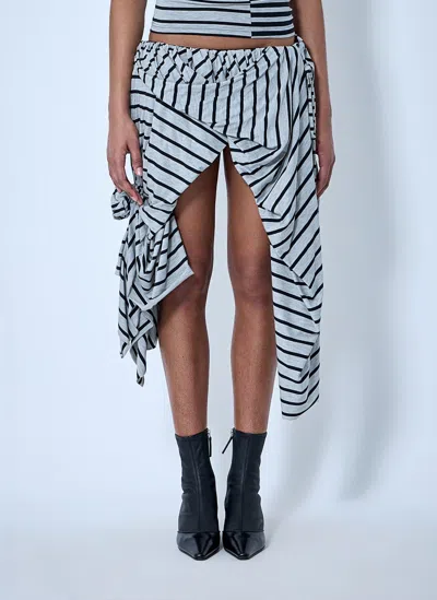 Vaquera Striped Jersey Skirt In Gray